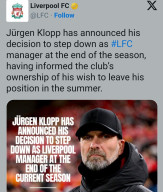 Juergen Klopp Bakal Hengkang dari Liverpool Akhir Musim Ini