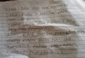 Pelaku Pembuang Bayi, Tulis Surat Akan Mengambil Sang Bayi 3 Tahun lagi