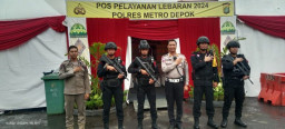 Polsek Cimanggis Dirikan Posyan di Terminal Jati Jajar, Pemudik: Kami Jadi Aman