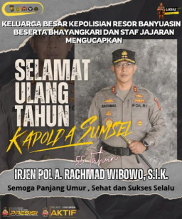 Kapolres Banyuasin Mengucapkan Selamat Ulang Tahun Kapolda Sumsel 