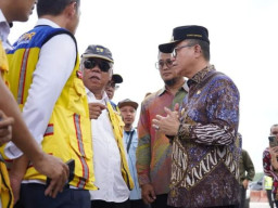 Menteri PUPR Basuki Hadimuljono dan PJ Bupati Banyuasin, Tinjau Tol Trans Sumatera