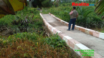 Penyangga Jembatan di Desa Marga Sungsang cuma 1, sehingga Bentuknya Seperti Jembatan Gantung