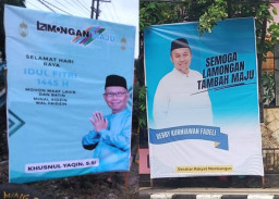 Bursa Pilkada Lamongan, Slogan Putra Mendiang Fadeli dan Kerabatnya Sama 'Maju'