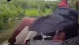 Lawan Arus Pas di Tikungan, Motor Tabrak Mobil