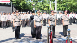 Kapolres Nganjuk Pimpin Serah Terima Jabatan Kabaglog, Kasat Bimas dan Kapolsek Ngluyu