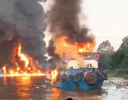 Tugboat Meledak di Rangga Ilung, Sejumlah ABK Alami Luka Bakar