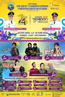 Meriahkan Hari Jadi Kotabaru ke- 74, Pemerintah Daerah Datangkan Artis  Ibukota