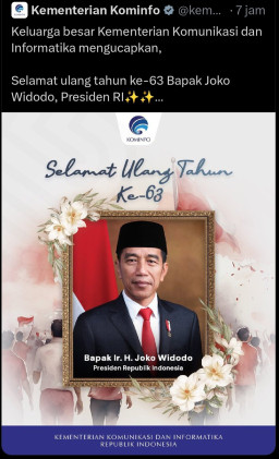 Viral! Desain Ucapan Ultah Jokowi dari Kominfo, Disangka Netizen Ucapan Belasungkawa