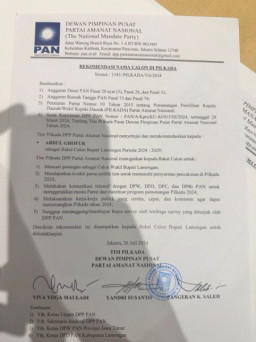 Beredar Surat Tugas PAN ke Abdul Ghofur, Salah Satu Point Minta Bayar Survey