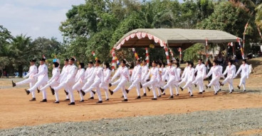 Pasukan Pengibar Bendera Kecamatan Kelumpang Selatan Sukses Jakankan Tugasnya