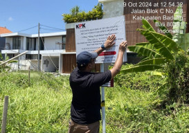 Bersama KPK, Rupbasan Denpasar Pasang Plang Sitaan Aset Negara