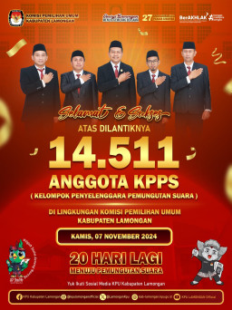 Sebanyak 14.511 KPPS untuk Pilkada Lamongan 2024, Dilantik