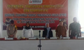 210 Pengawas TPS Kecamatan Talang Kelapa Dilantik, Siap Kawal Pilkada 2024