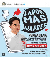Gibran Buka Aduan Langsung,  Catat Nomor Whatsappnya
