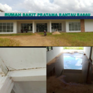 Bangunan RS Pratama Rantau Rasau yang Habiskan Anggaran Rp 43 M Sudah Alami Kebocoran dan Keretakan.