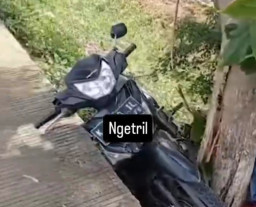 Bocah SD Ngebut Pakai Motor, Hilang Kendali lalu Tabrak Pohon