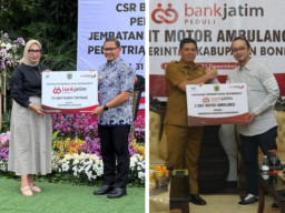 Sehari BJTM Serahkan CSR ke Pemkot Batu dan Pemkab Bondowoso