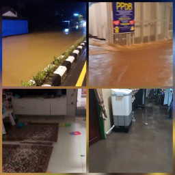 Hujan Deras Disertai Petir Picu Banjir di Kotabaru, Warga Dihimbau Tetap Waspada