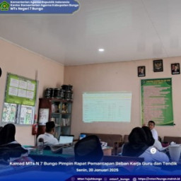 Kamad MTs N 7 Bungo Pimpin Rapat Pemantapan Beban Kerja Guru dan Tendik
