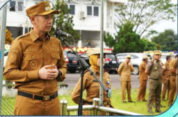Wabup Tanjung Jabung Timur Gelar Apel dan Rapat Perdana di Hari Pertama Ngantor