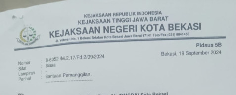 Kejari Kota Bekasi Lakukan Penyelidikan Dugaan Korupsi Anggaran POKIR DPRD TA 2022