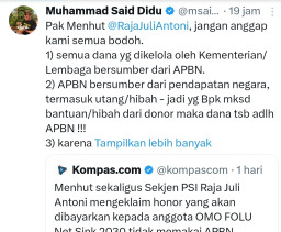 Bagi Jabatan ke Kader PSI, Raja Juli Ditegur Said Didu: Jangan Gunakan Uang Negara untuk Gaji Partai