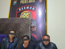 Polsek Batu Amankan Tiga Pelaku Pencurian Brangkas Milik Juragan Tahu
