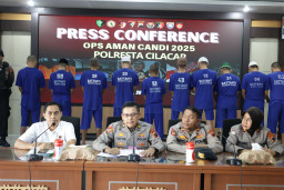 Polresta Cilacap Amankan 10 Tersangka Serta BB dalam Operasi Aman Candi 2025