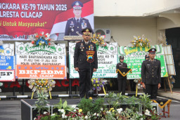 Hari ke-79 Bhayangkara, Polresta Cilacap Gelar Upacara