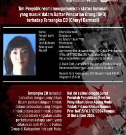 Anak Surya Darmadi, Cheryl Darmadi Resmi Ditetapkan sebagai Buron