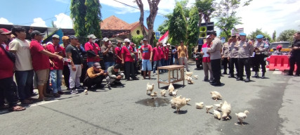 Puluhan Peternak Ayam Demo Polres Lamongan, ini Alasannya!