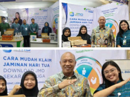 Andre Taulany Ramaikan Booth BPJS Ketenagakerjaan di Malang Festival Batik 2025