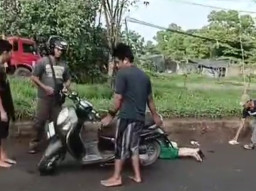 Seorang Pelajar Alami Laka Tunggal di Basirih