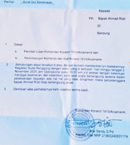 Menyikapi Penerbitan Surat Izin Keramaian oleh Koramil 1810/Arcamanik Kodim 0618/Kota Bandung