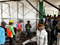 Wabup Sidoarjo Kembali Sidak Pembangunan SMPN 2 Prambon yang Molor