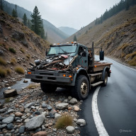 Truk Terbalik di Jembatan, Alhamdulillah Tak Ada yang Meninggal