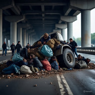 Truk Terbalik di Jembatan, Alhamdulillah Tak Ada yang Meninggal