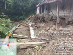 BPBD Kabupaten Madiun Lakukan Assessment Cepat, Dua Rumah Terdampak Tanah Retak dan Longsor di Sumberbendo