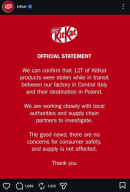 12 Ton Cokelat  KitKat Raib Beserta Truk Pengangukutnya