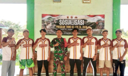 TMMD 129 Bojonegoro di Kesongo Gelar Turnamen Voli Antar Desa 