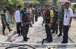 Ditinjau Tim Wasev Ster TNI, Pelaksanaan TMMD 129 di Kesongo Bojonegoro Panen Pujian