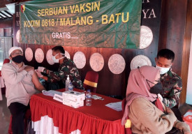 Kodim 0818/ Malang-Batu Berikan 1000 Dosis Vaksin, 3 Lokasi di Kota Batu