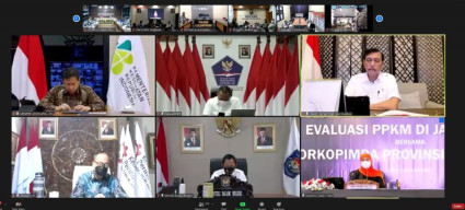 Forkopimda Kota Batu Ikuti Rakor Evaluasi PPKM Bersama 4 Menteri dan Kepala BNPB