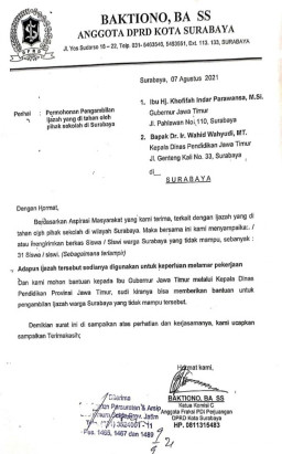DPRD Surabaya Surati Gubernur dan Dinas Pendidikan Jatim