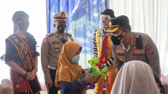 Polantas Sidoarjo Asuh Anak Yatim Piatu Terdampak Covid-19