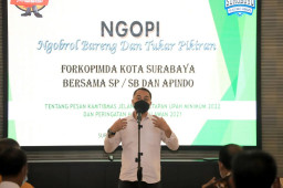 Wali Kota Eri bersama Forkopimda Surabaya “Ngopi” Bareng Tampung Aspirasi Buruh