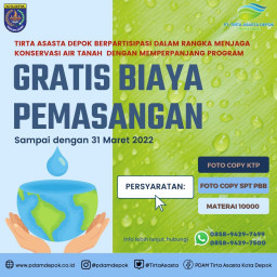 PDAM Depok Perluas Layanan dan Gratiskan Pemasangan Baru Sampai 31 Maret 2022