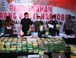Bareskrim Musnahkan  244 Kg Sabu, 13,8 Ganja dan 200 Ribu Butir Ekstasi