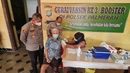 Polsek Palmerah Sigap Dalam Mendukung Program Vaksinasi Lansia Nasional