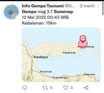 Gempa Magnitudo 3,9 Guncang Sumenep, BPBD Pastikan Tidak Ada Kerusakan